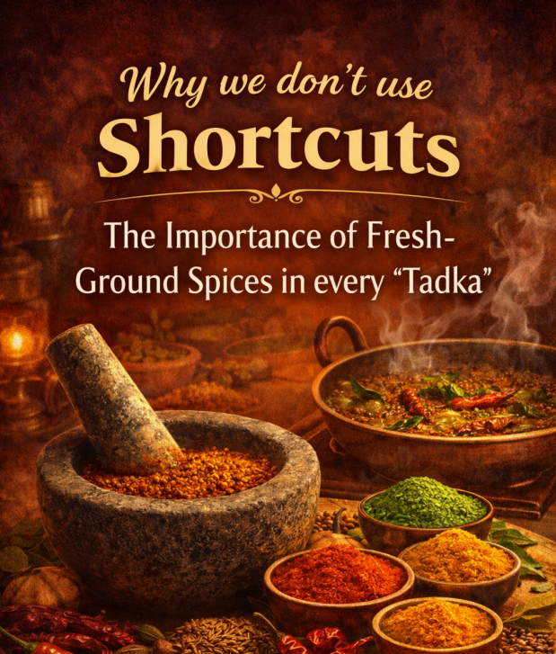 Fresh Ground Spices and Tadka at Twist of TAJ Indian Restaurant Calgary NW